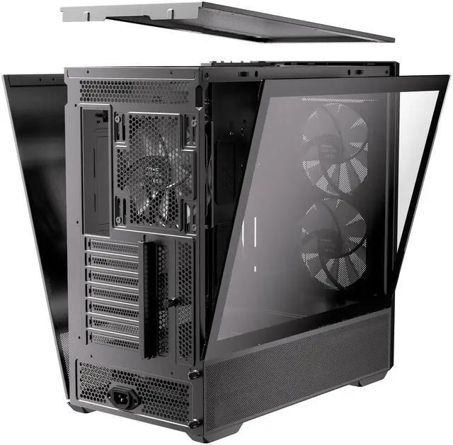 Alt view image 14 of 20 - Antec FLUX Rear, 5 PWM Fans Included, F-LUX Platform, Front PSU Chamber, Back Connect Motherboard Support, Premium Wood Accents, Tempered Glass, 360mm Top Radiator Support, Mid-Tower ATX PC Case