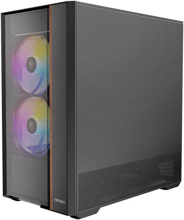 Alt view image 19 of 20 - Antec FLUX Rear, 5 PWM Fans Included, F-LUX Platform, Front PSU Chamber, Back Connect Motherboard Support, Premium Wood Accents, Tempered Glass, 360mm Top Radiator Support, Mid-Tower ATX PC Case