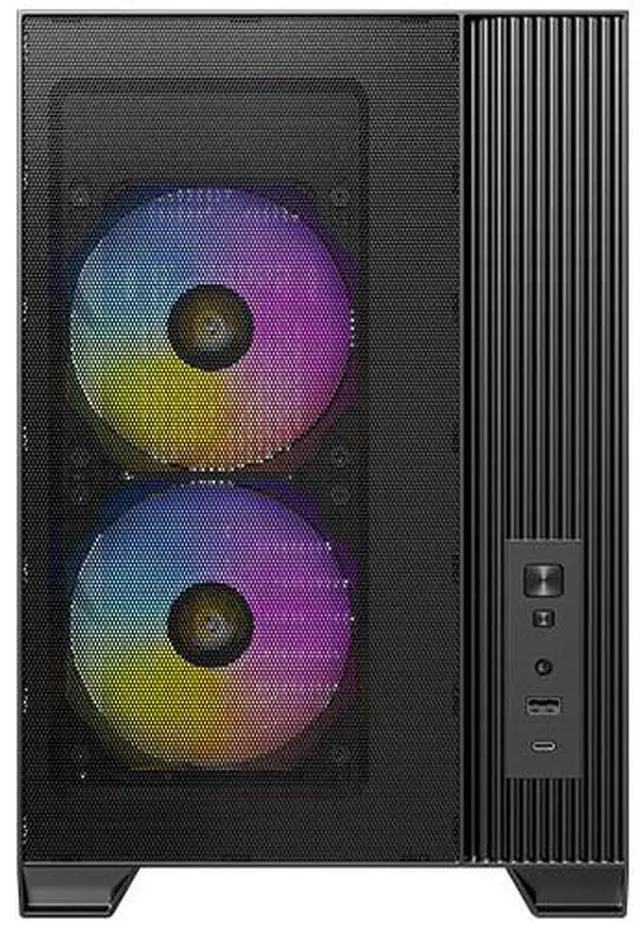 Alt view image 6 of 16 - Antec FLUX M, 6 PWM Fans Included, F-LUX Platform, Front PSU Chamber, Vertical Airflow Design, 360mm Top Radiator Support, Type-C 3.2 Gen 2, Compact MicroATX PC Case