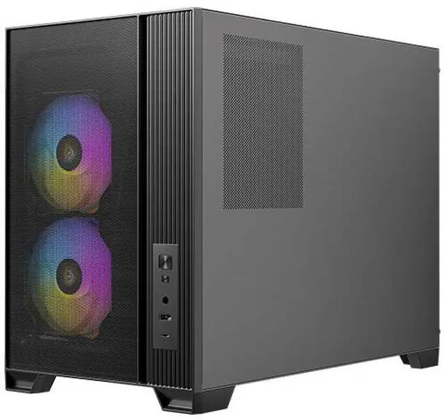 Alt view image 5 of 16 - Antec FLUX M, 6 PWM Fans Included, F-LUX Platform, Front PSU Chamber, Vertical Airflow Design, 360mm Top Radiator Support, Type-C 3.2 Gen 2, Compact MicroATX PC Case