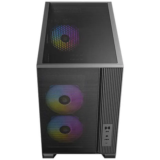 Alt view image 9 of 16 - Antec FLUX M, 6 PWM Fans Included, F-LUX Platform, Front PSU Chamber, Vertical Airflow Design, 360mm Top Radiator Support, Type-C 3.2 Gen 2, Compact MicroATX PC Case