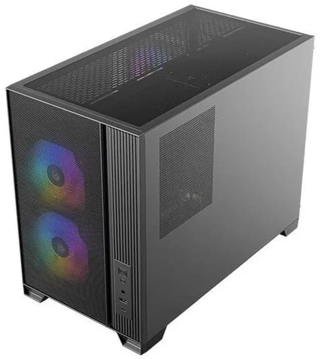 Alt view image 10 of 16 - Antec FLUX M, 6 PWM Fans Included, F-LUX Platform, Front PSU Chamber, Vertical Airflow Design, 360mm Top Radiator Support, Type-C 3.2 Gen 2, Compact MicroATX PC Case