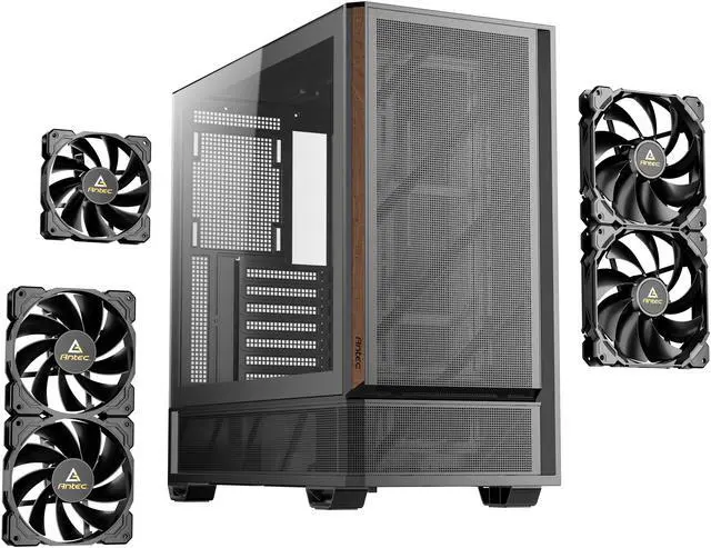 Main image of Antec P30 AIR, 2 x 140mm PWM Fans & 1 x 120mm PWM Fan & 2 x 120mm PWM Reverse Fans Included, Premium Wood Accents, Optimized GPU Airflow, 360mm Radiator Support, Type-C, Mid-Tower ATX Case