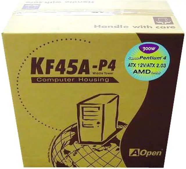 Alt view image 7 of 7 - AOpen KF45A Beige Steel ATX Mid Tower Computer Case 300W Power Supply
