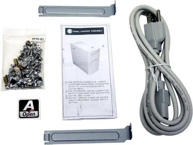 Alt view image 7 of 8 - AOpen KF45A-GRY Gray Steel ATX Mid Tower Computer Case 300W Power Supply