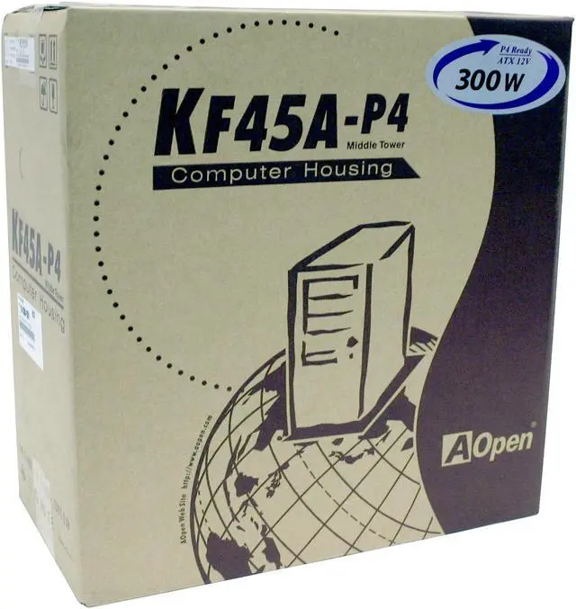 Alt view image 8 of 8 - AOpen KF45A-GRY Gray Steel ATX Mid Tower Computer Case 300W Power Supply