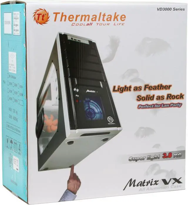 Alt view image 14 of 14 - Thermaltake Matrix VX VD3000BWA Black Aluminum ATX Mid Tower Computer Case