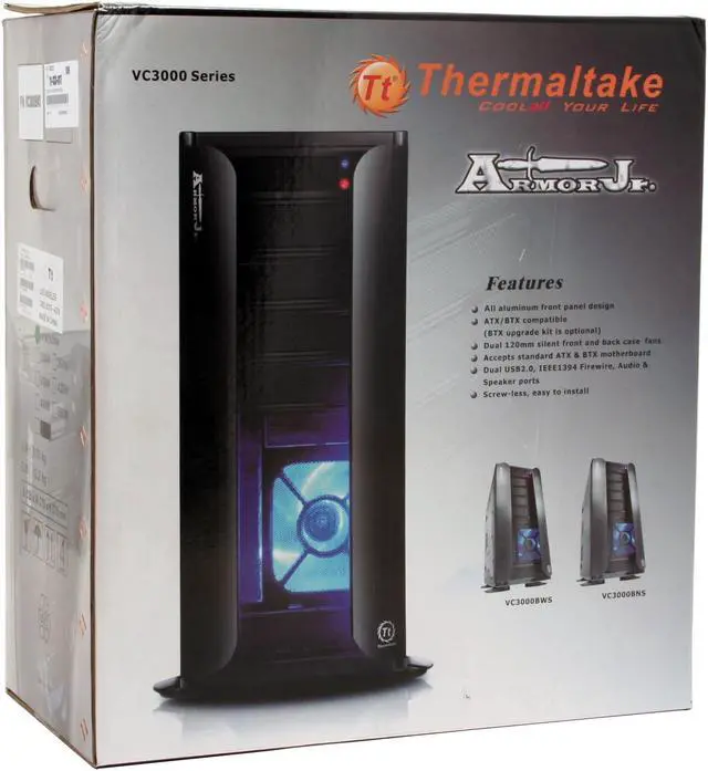 Alt view image 14 of 14 - Thermaltake VC3000BWS Black Chassis : 0.8mm SECC  Front bezel : Aluminum ATX Mid Tower Computer Case