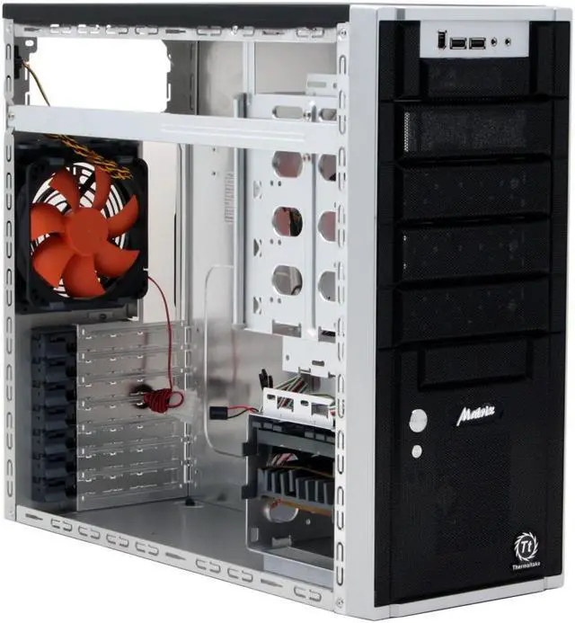 Alt view image 8 of 13 - Thermaltake Matrix VX VD3000BNA Black Aluminum ATX Mid Tower Computer Case