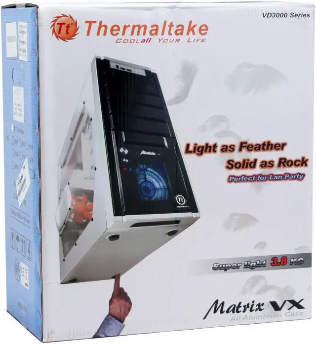 Alt view image 12 of 12 - Thermaltake Matrix VX VD3000SNA Silver Aluminum ATX Mid Tower Computer Case