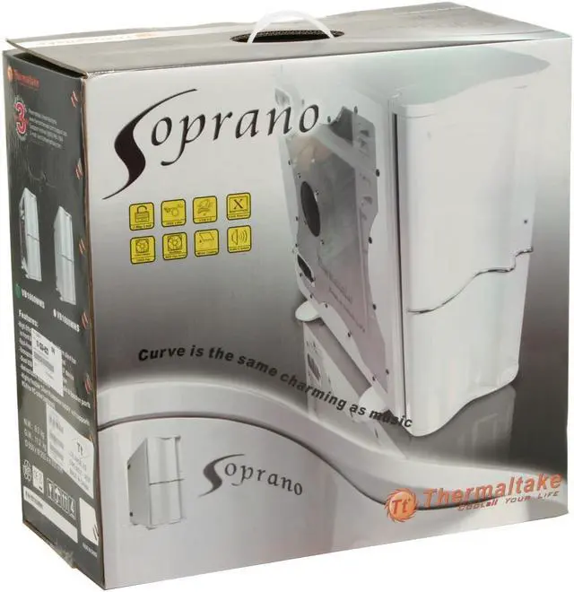 Alt view image 12 of 12 - Thermaltake Soprano VB1000WWS White 0.8 mm SECC Chassis Plastic Front Door ATX Mid Tower Computer Case