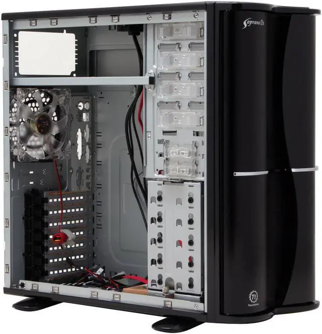 Alt view image 12 of 14 - Thermaltake Soprano DX VE7000BWS Black 0.8mm SECC Chassis/ Aluminum Front Bezel ATX Mid Tower Computer Case