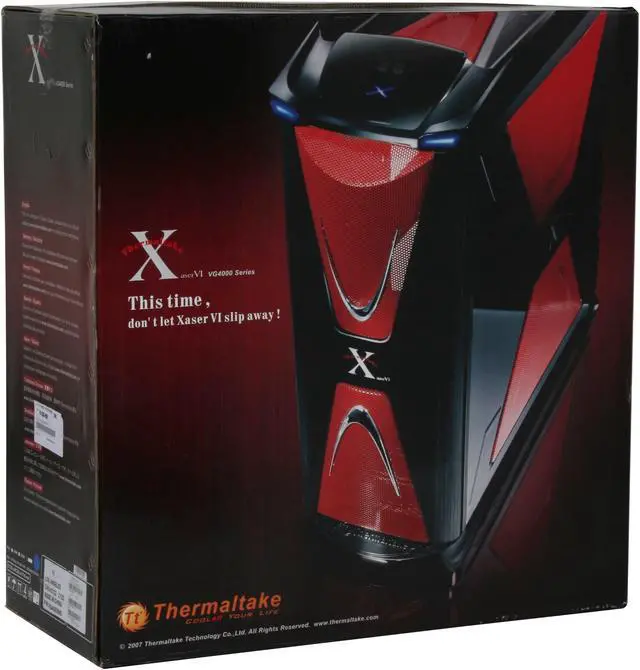Alt view image 20 of 20 - Thermaltake Xaser VI VG4000BNS Black /  Red Aluminum / Steel ATX Full Tower Computer Case