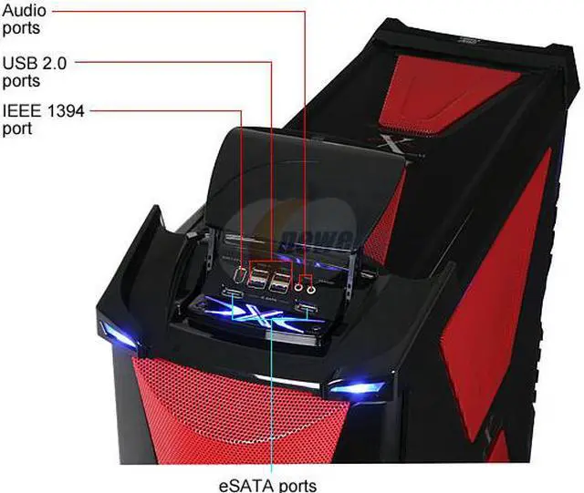Alt view image 6 of 20 - Thermaltake Xaser VI VG4000BWS Black /  Red Aluminum / Steel ATX Full Tower Computer Case