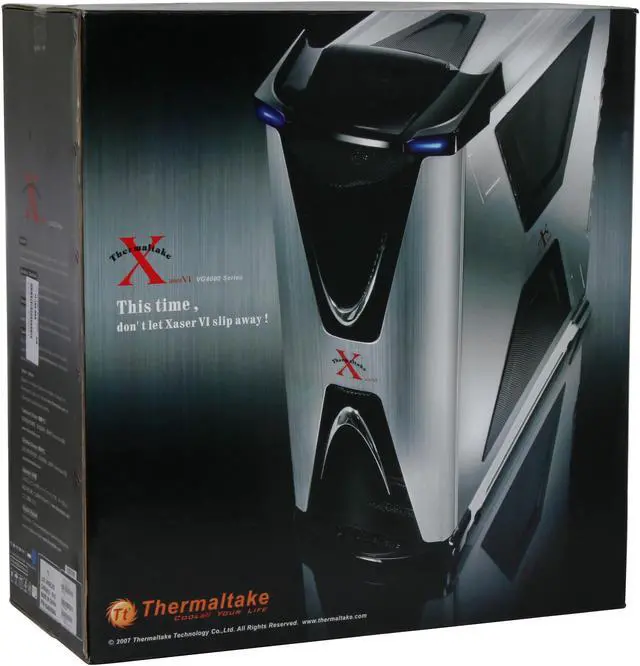 Alt view image 20 of 20 - Thermaltake Xaser VI VG4000SWA Silver / Black Aluminum ATX Full Tower Computer Case