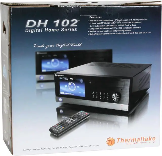 Alt view image 12 of 12 - Thermaltake Black Aluminum / SECC Steel DH102 VH2001BNS ATX Media Center / HTPC Case