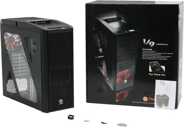 Alt view image 12 of 12 - Thermaltake V9 VJ40001W2Z Black 0.8mm SECC Steel ATX Mid Tower Computer Case