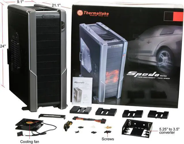 Alt view image 13 of 13 - Thermaltake Spedo Advance Package VI90001W2Z Black 0.8 mm SECC Steel ATX Full Tower Computer Case