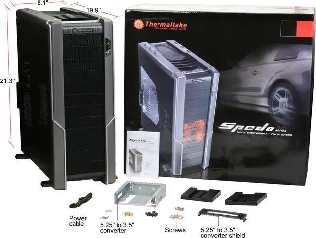 Alt view image 12 of 12 - Thermaltake Spedo VI90001N2Z Black 0.8 mm SECC Steel ATX Full Tower Computer Case
