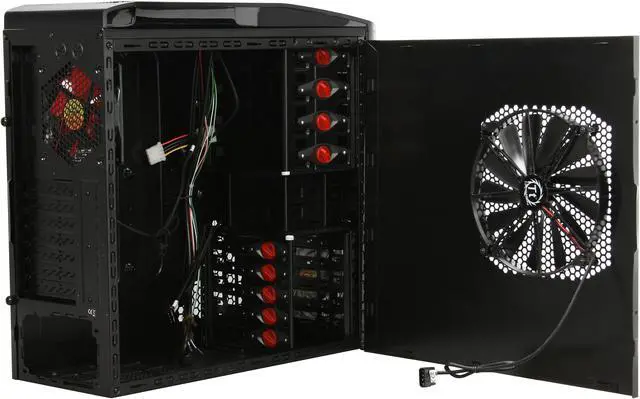 Alt view image 5 of 12 - Thermaltake V9 Black Edition ATX Computer Gaming Chassis with Dual Oversized 230mm Ultra-Silent Cooling Fans VJ400G1N2Z Mid Tower