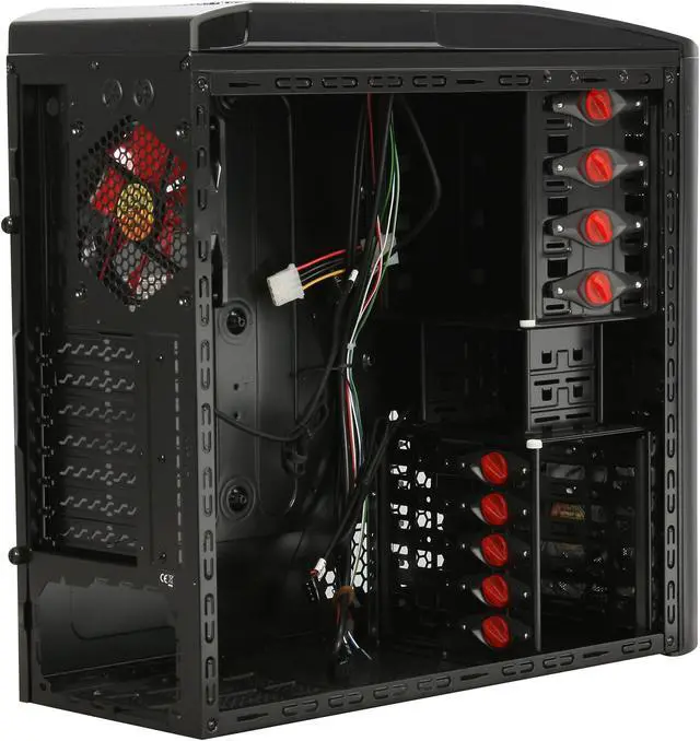 Alt view image 6 of 12 - Thermaltake V9 Black Edition ATX Computer Gaming Chassis with Dual Oversized 230mm Ultra-Silent Cooling Fans VJ400G1N2Z Mid Tower