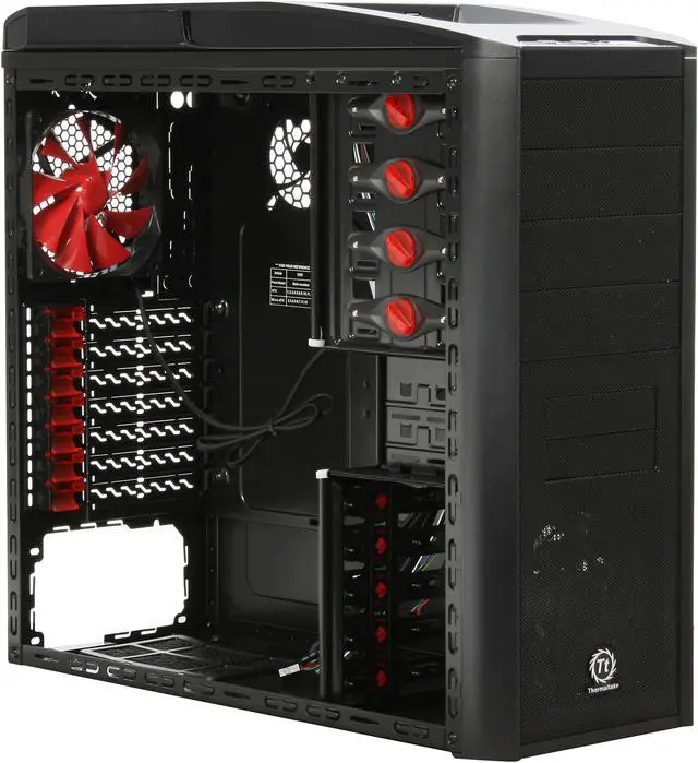 Alt view image 8 of 12 - Thermaltake V9 Black Edition ATX Computer Gaming Chassis with Dual Oversized 230mm Ultra-Silent Cooling Fans VJ400G1N2Z Mid Tower