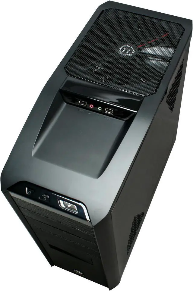 Alt view image 9 of 12 - Thermaltake V9 Black Edition ATX Computer Gaming Chassis with Dual Oversized 230mm Ultra-Silent Cooling Fans VJ400G1N2Z Mid Tower