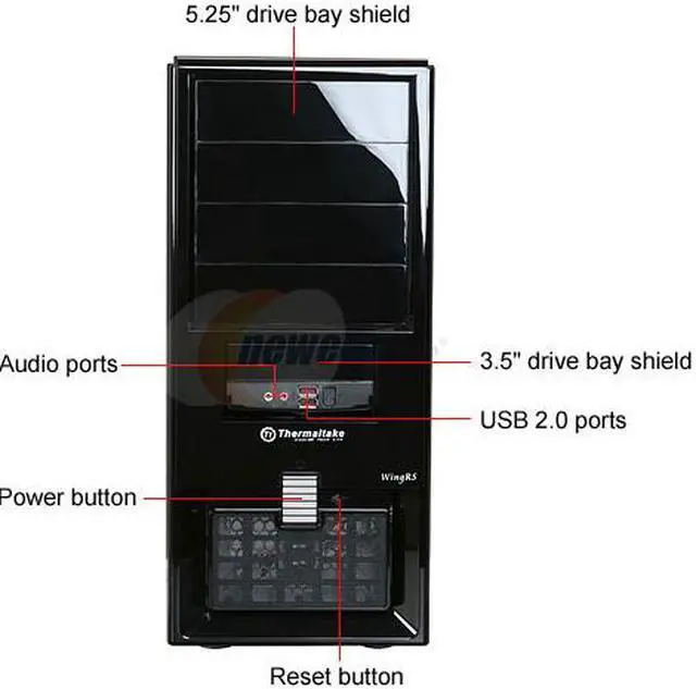 Alt view image 4 of 12 - Thermaltake WingRS 200 VJ70001N2Z Black SECC ATX Mid Tower Computer Case