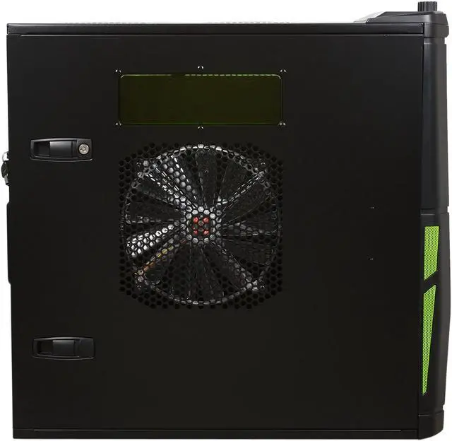 Alt view image 6 of 13 - Thermaltake VL200L1W2Z NVIDIA Edition Black and Green Lining ATX Full Tower Gaming Computer Case w/ 2x 120mm Fan (Front & Rear), 1x Front Colorshift LED 120mm Fan, 1x Top Colorshift LED 200mm Fan, 1x Side Colorshift LED 230mm fan & 1x Delta