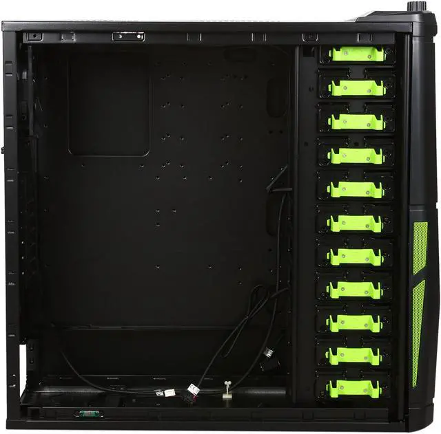 Alt view image 8 of 13 - Thermaltake VL200L1W2Z NVIDIA Edition Black and Green Lining ATX Full Tower Gaming Computer Case w/ 2x 120mm Fan (Front & Rear), 1x Front Colorshift LED 120mm Fan, 1x Top Colorshift LED 200mm Fan, 1x Side Colorshift LED 230mm fan & 1x Delta