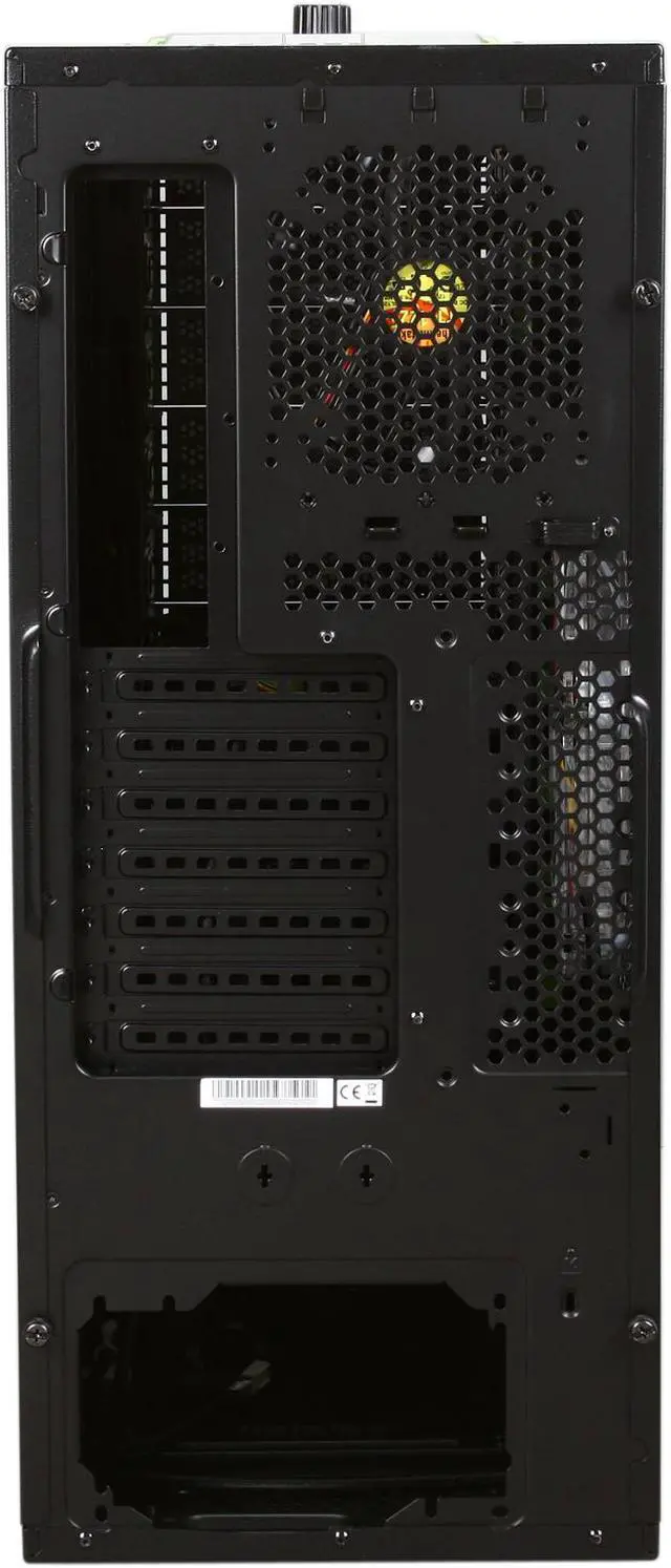 Alt view image 11 of 13 - Thermaltake VL200L1W2Z NVIDIA Edition Black and Green Lining ATX Full Tower Gaming Computer Case w/ 2x 120mm Fan (Front & Rear), 1x Front Colorshift LED 120mm Fan, 1x Top Colorshift LED 200mm Fan, 1x Side Colorshift LED 230mm fan & 1x Delta