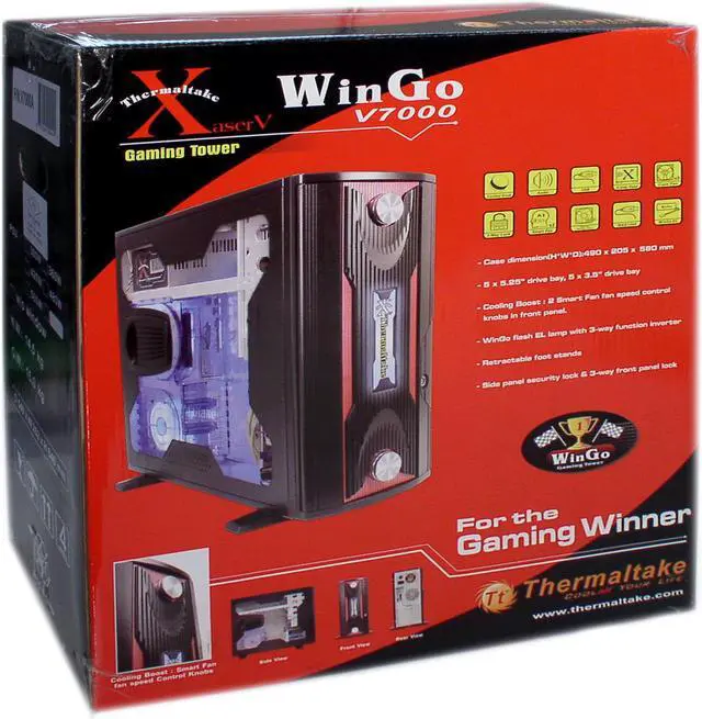 Alt view image 8 of 8 - Thermaltake XaserV Wingo V7000A Black Steel / Plastic ATX Full Tower Computer Case