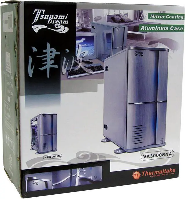 Alt view image 9 of 9 - Thermaltake Tsunami VA3000SNA Silver 0.8 mm All aluminum made ATX Mid Tower Computer Case