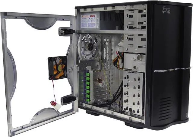 Alt view image 9 of 16 - Thermaltake Tsunami VA3400BWA Black- Mirror Coating Aluminum ATX Mid Tower Computer Case 400W Power Supply