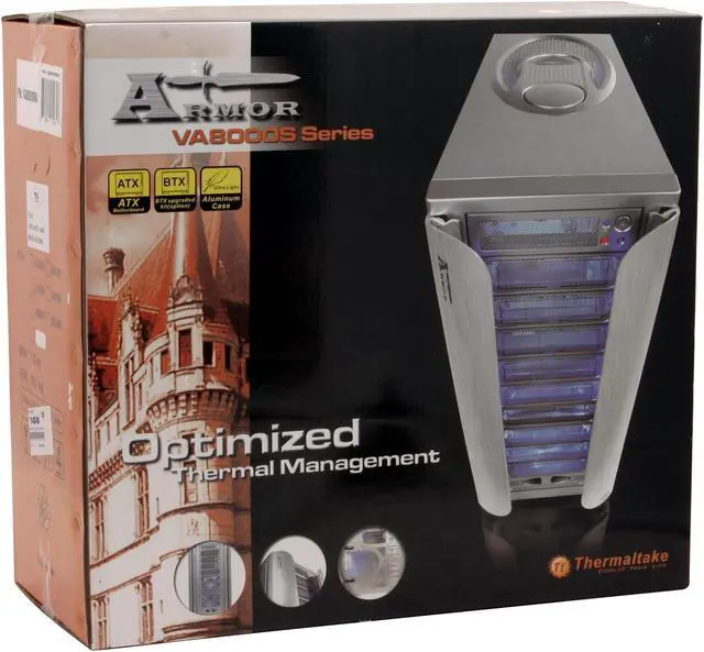 Alt view image 9 of 16 - Thermaltake Armor VA8000SWA Silver Aluminum ATX Full Tower Computer Case
