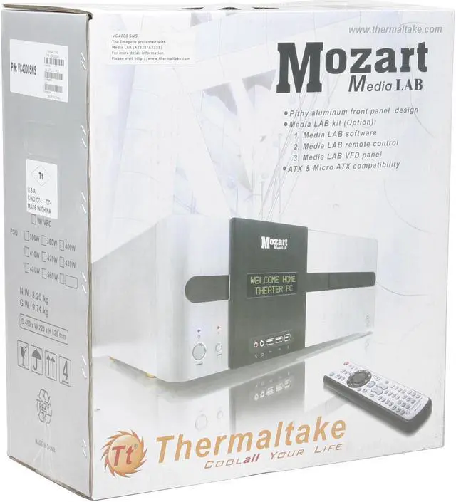 Alt view image 9 of 9 - Thermaltake Mozart Media Lab VC4000SNS Silver/ Black Aluminum / Steel ATX Desktop Computer Case