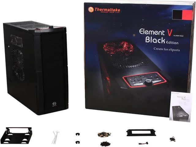 Alt view image 15 of 15 - Thermaltake Element V Black Edition Steel Full Tower Computer Case Colorshift Fans VL200K1W2Z