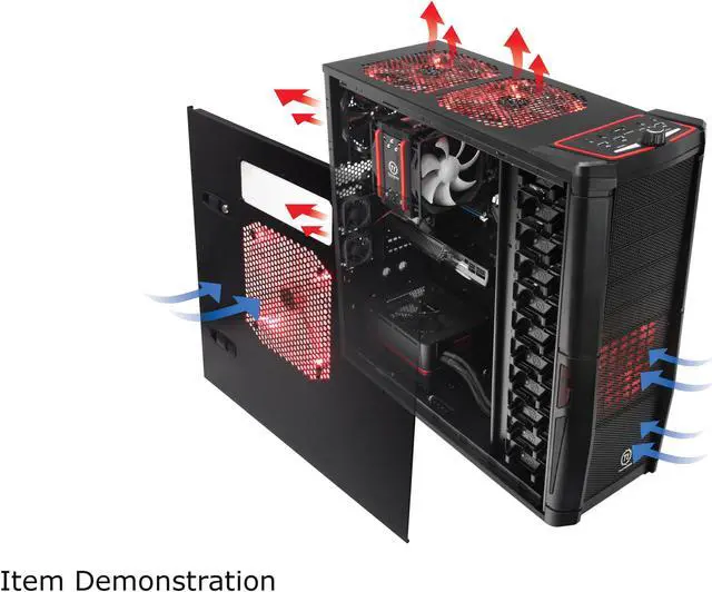 Alt view image 12 of 15 - Thermaltake Element V Black Edition Steel Full Tower Computer Case Colorshift Fans VL200K1W2Z
