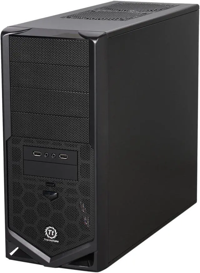 Alt view image 3 of 10 - Thermaltake V4 Black Edition Gaming Chassis Mid Tower Steel Computer Case Fully Black Powdered Interior VM30001W2Z