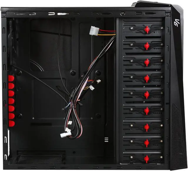 Alt view image 7 of 15 - Thermaltake V6 BlacX Edition Gaming Chassis Mid Tower Steel Computer Case BlacX Top Mounted HDD Docking Station VM100M1W2Z