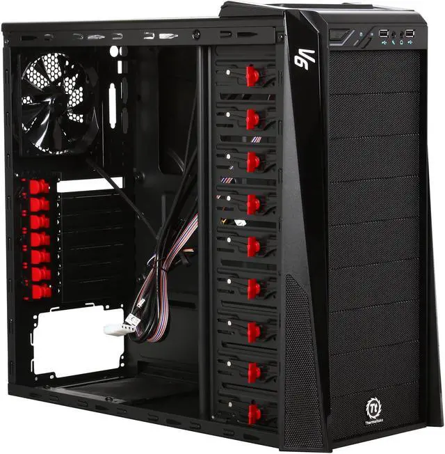 Alt view image 8 of 15 - Thermaltake V6 BlacX Edition Gaming Chassis Mid Tower Steel Computer Case BlacX Top Mounted HDD Docking Station VM100M1W2Z