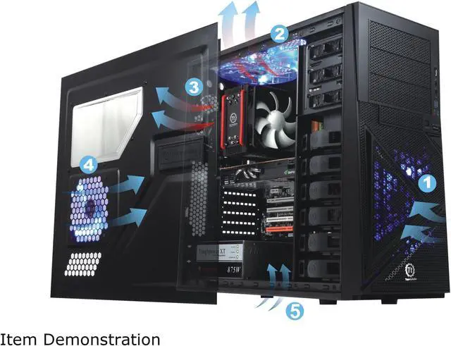 Alt view image 2 of 14 - Thermaltake Armor A60 Gaming Mid-Tower Chassis With Cable Management Water Cooling SSD Support And Tool-Less Installation VM20001W2Z