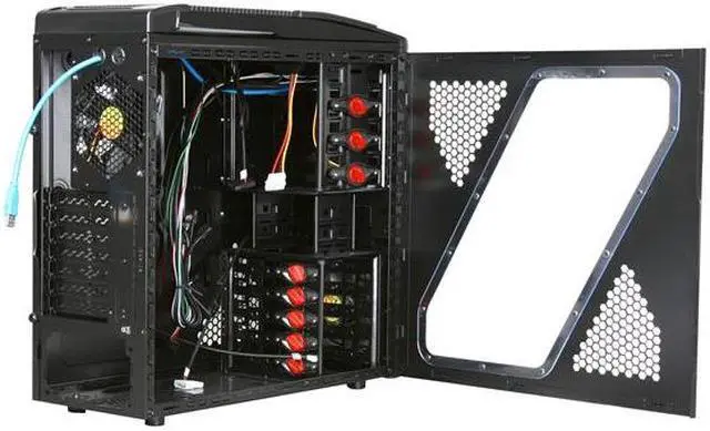 Alt view image 5 of 11 - Thermaltake V9 BlacX Edition Gaming Chassis Mid Tower Steel Computer Case BlacX Top Mounted Dual HDD Docking Stations VM400M1W2Z