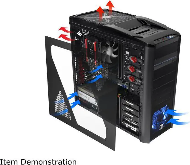 Alt view image 10 of 11 - Thermaltake V9 BlacX Edition Gaming Chassis Mid Tower Steel Computer Case BlacX Top Mounted Dual HDD Docking Stations VM400M1W2Z