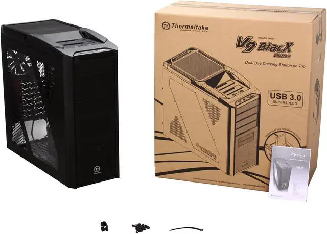 Alt view image 10 of 10 - Thermaltake  V9 BlacX Edition with Docking Station (NewEgg Exclusive)  SECC / Mesh  ATX Mid Tower  Computer Case
