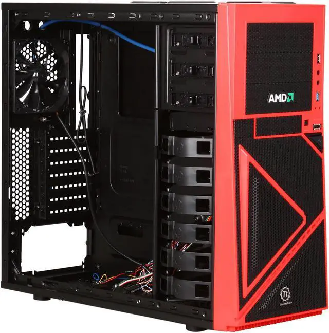 Alt view image 7 of 10 - Thermaltake Armor A60 AMD LEO Edition VM200P1W2Z Black SECC ATX Mid Tower Computer Case w/ Side Swap HDD tray & front USB 3.0 port