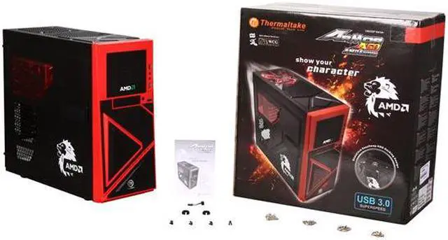 Alt view image 10 of 10 - Thermaltake Armor A60 AMD LEO Edition VM200P1W2Z Black SECC ATX Mid Tower Computer Case w/ Side Swap HDD tray & front USB 3.0 port