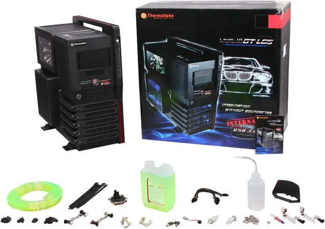 Alt view image 12 of 12 - Thermaltake Level 10 GT LCS (VN10031W2N) Black Steel SECC / Plastic ATX Full Tower Computer Case with Liquid Water Cooling System and Three Fans-1x 200mm Colorshift front fan, 1x 200mm Colorshift side fan, 1x 140mm rear turbo fan