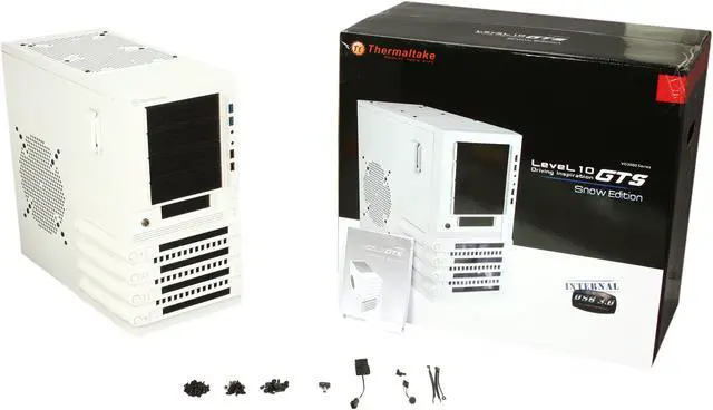Alt view image 9 of 9 - Thermaltake Level 10 Series Level 10 GTS Snow Edition White SECC ATX Mid Tower Computer Case