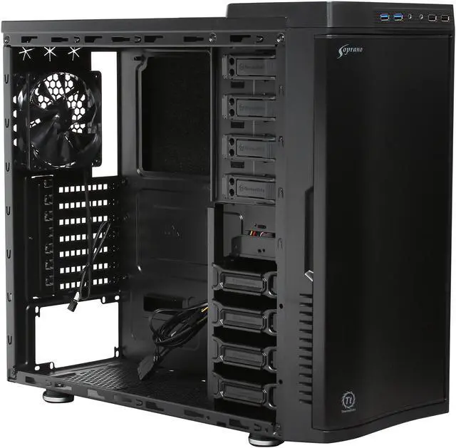 Alt view image 7 of 10 - Thermaltake SOPRANO VO900M1N2N Black SECC ATX Mid Tower Computer Case